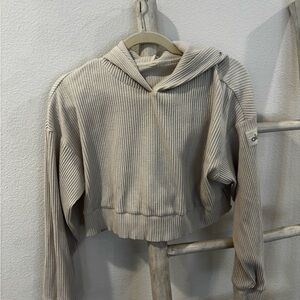 ALO Yoga white  Ribbed Hoodie